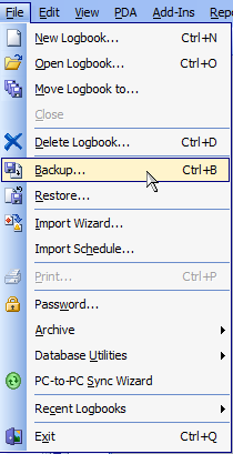 File...Backup Menu