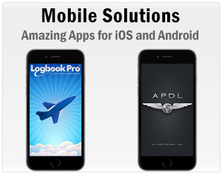 Take Logbook Pro or Airline Pilot's Daily Aviation logbook on your favorite PDA or cell phone and enjoy the power of Logbook Pro or APDL in the palm of your hand.  Download free apps for iPhone, iPod touch, iPad, Android, Kindle Fire, and NOOK.